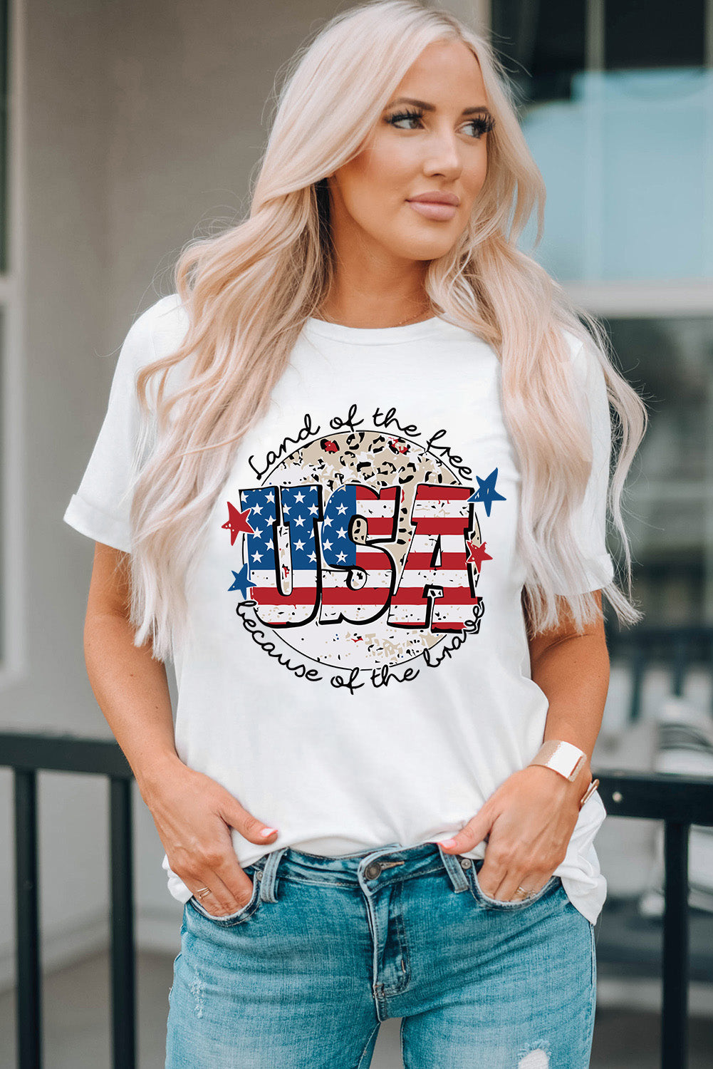 Buy USA Graphic Round Neck Tee by Faz