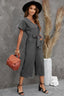 Buy Button Front Belted Cropped Jumpsuit with Pockets by Faz