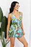 Buy Full Size Sail With Me V-Neck Swim Dress in Turquoise by Marina West Swim