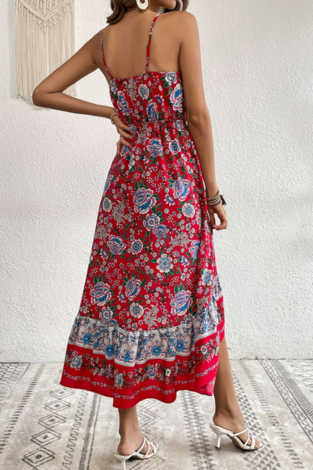 Buy Bohemian Decorative Button Spaghetti Strap Dress by Hundredth
