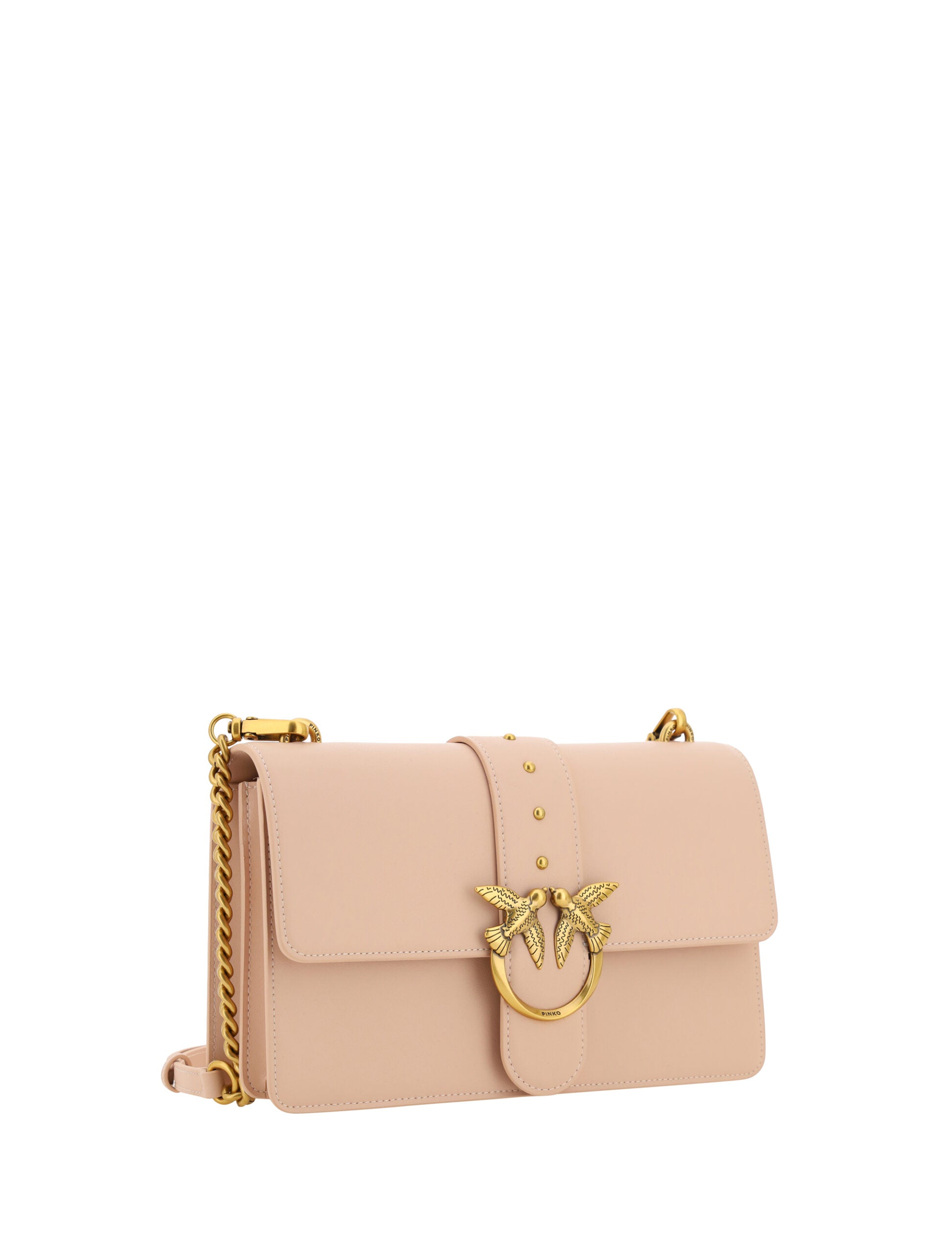 Pink Calf Leather Love One Classic Shoulder Bag