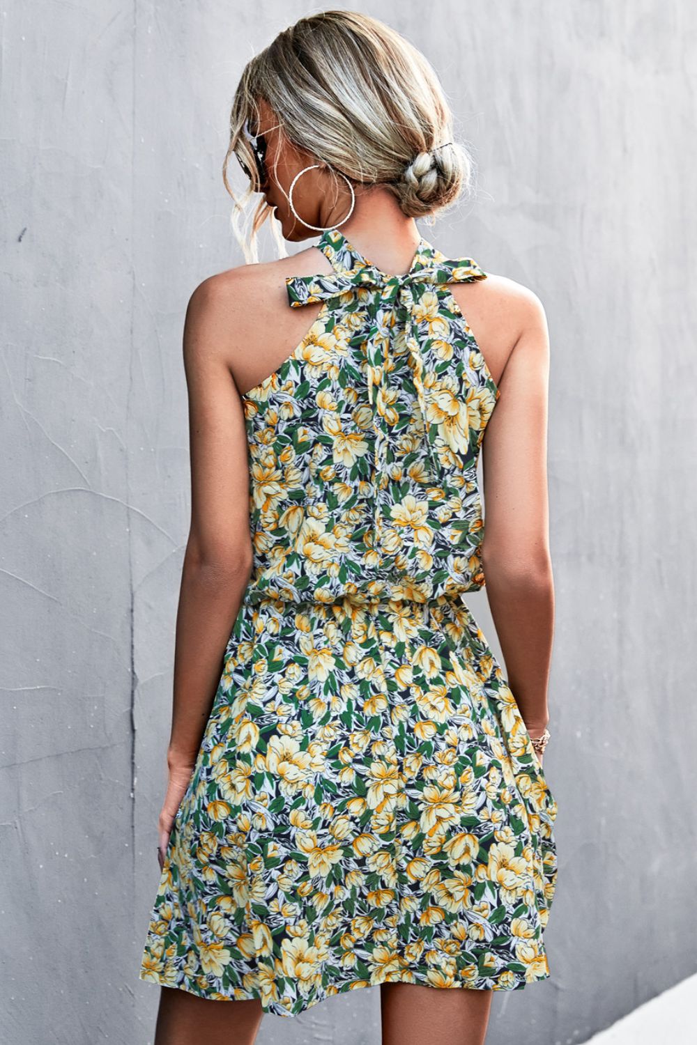 Buy Floral Tied Sleeveless Mini Dress by YO