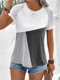 Buy Color Block Raglan Sleeve Round Neck Tee by Faz