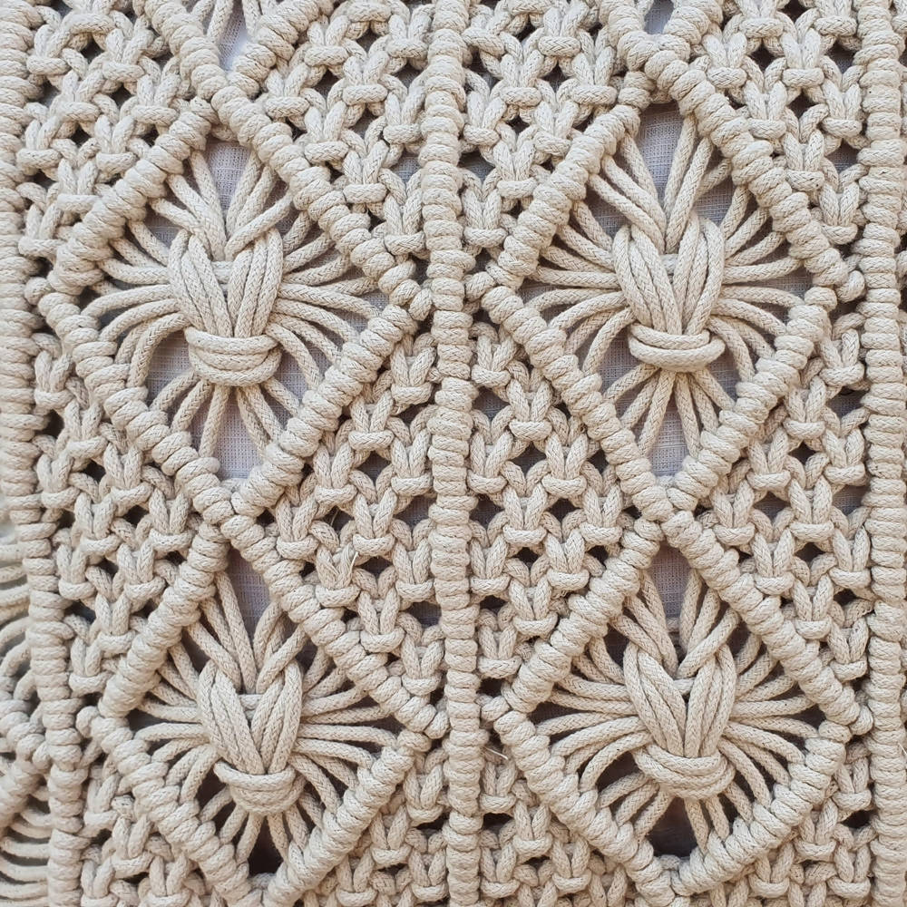 The Decor Nook Off White Macrame Designer Cushion Cover by Distacart