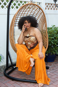 Buy Mustard Milos Wide Leg Tiered Pants by LUVMEMORE