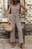 Buy Printed Tie Front Sleeveless Jumpsuit by Faz