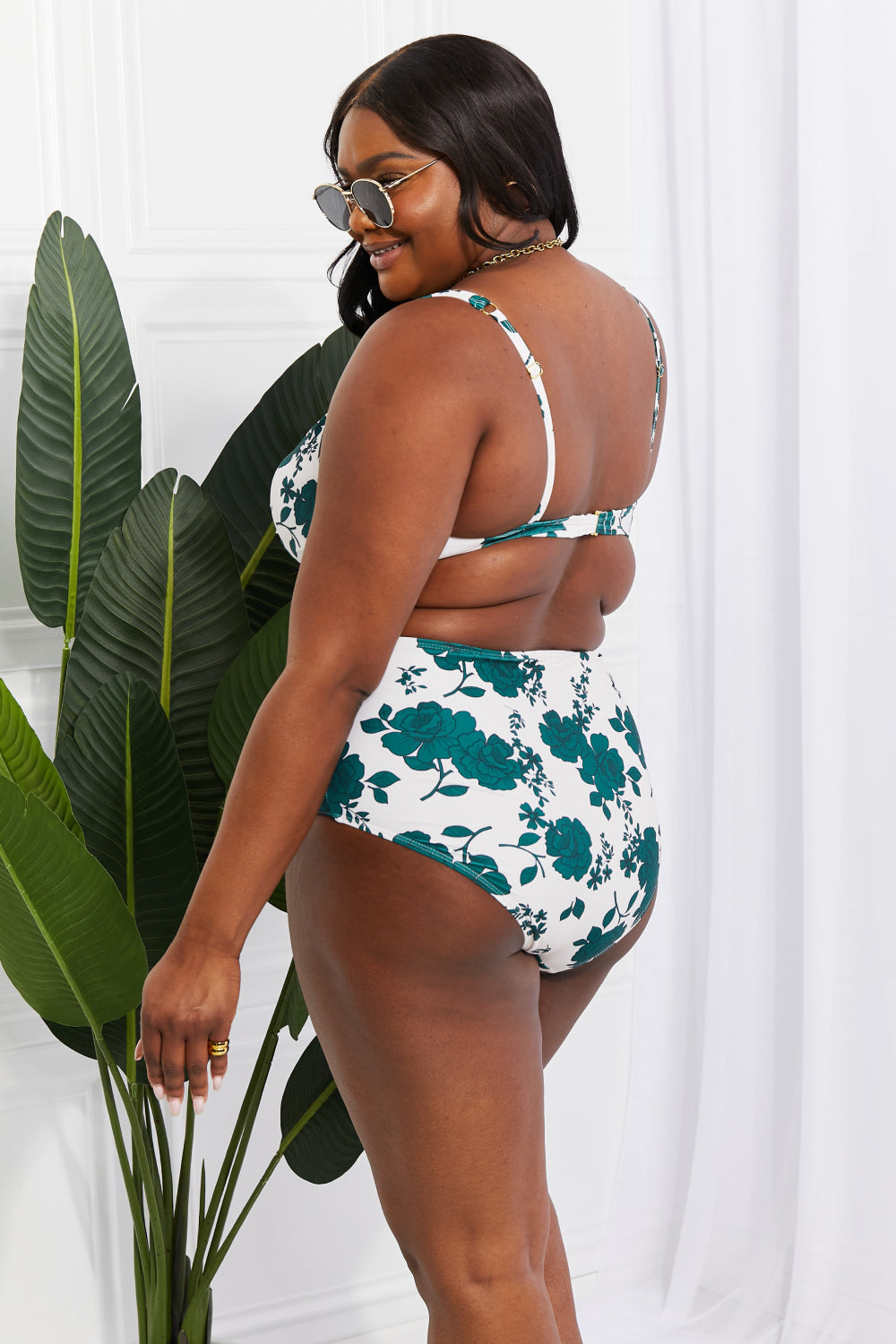 Buy Take A Dip Twist High-Rise Bikini in Forest by Marina West Swim