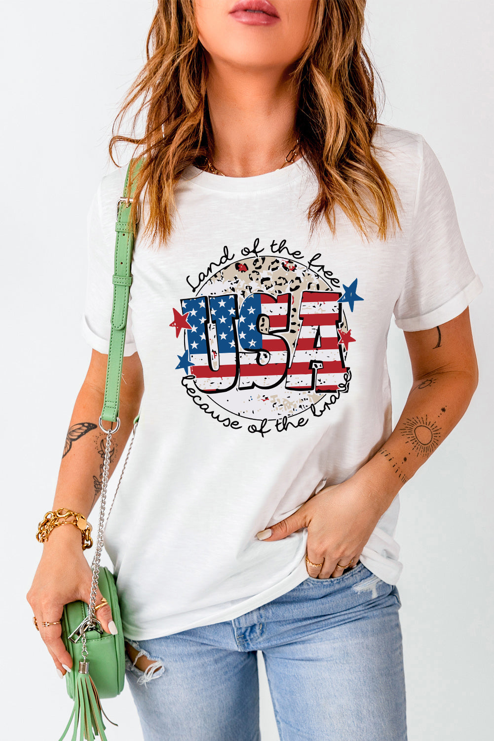 Buy USA Graphic Round Neck Tee by Faz