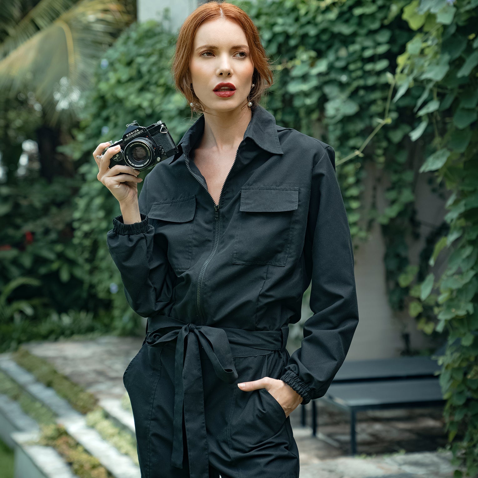 Buy Amelia Recycled Travel Jumpsuit, in Black by BrunnaCo
