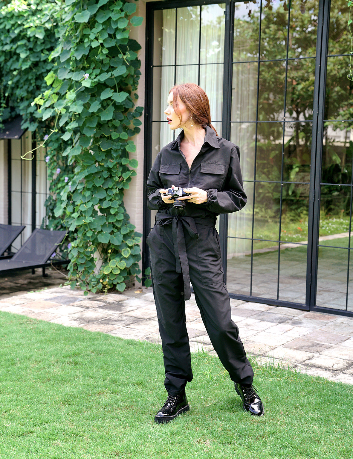 Buy Amelia Recycled Travel Jumpsuit, in Black by BrunnaCo