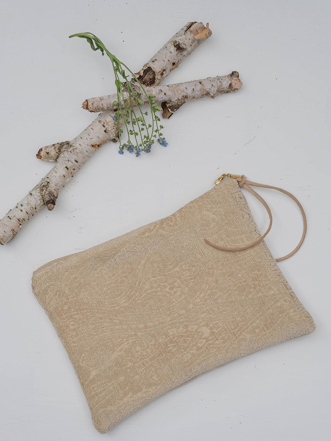 Buy French Cream Chenille Purse by Ash & Rose