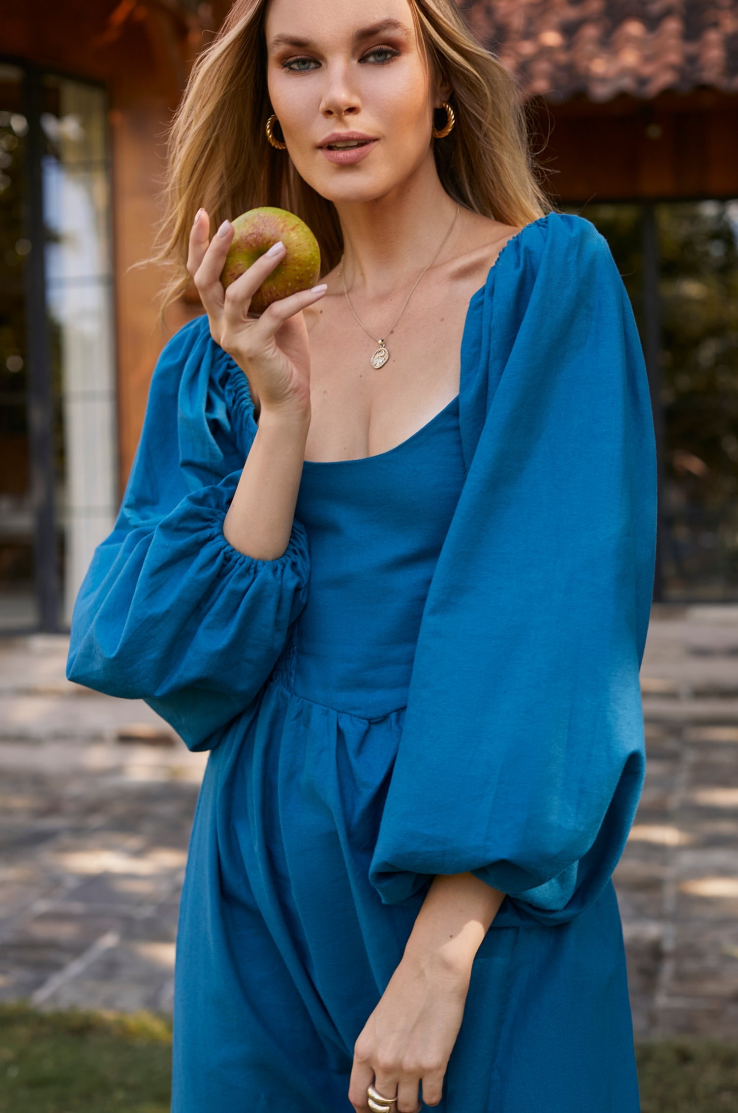 Buy Alila Smocked Linen Midi Dress by ELF