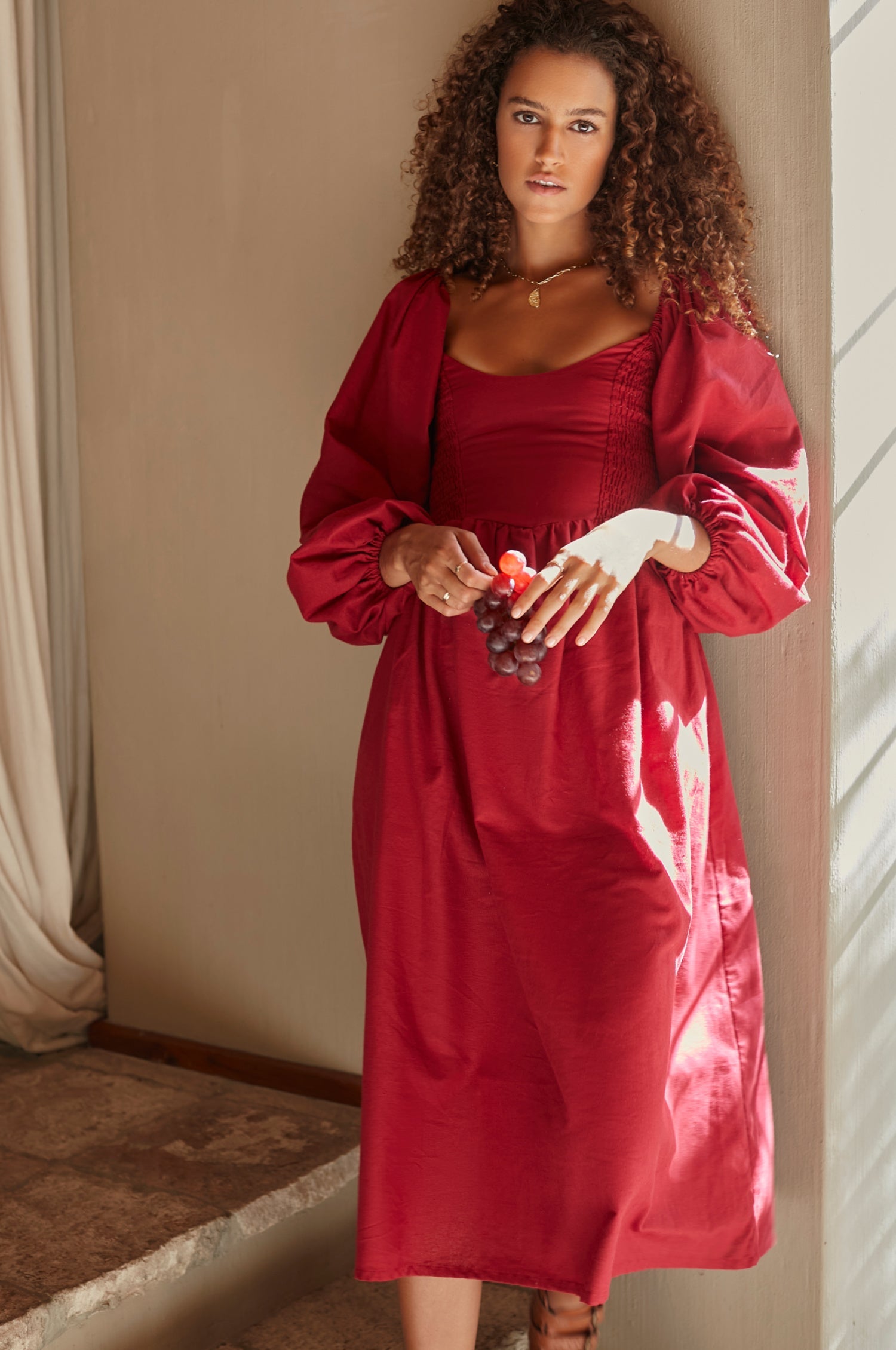 Buy Alila Smocked Linen Midi Dress by ELF