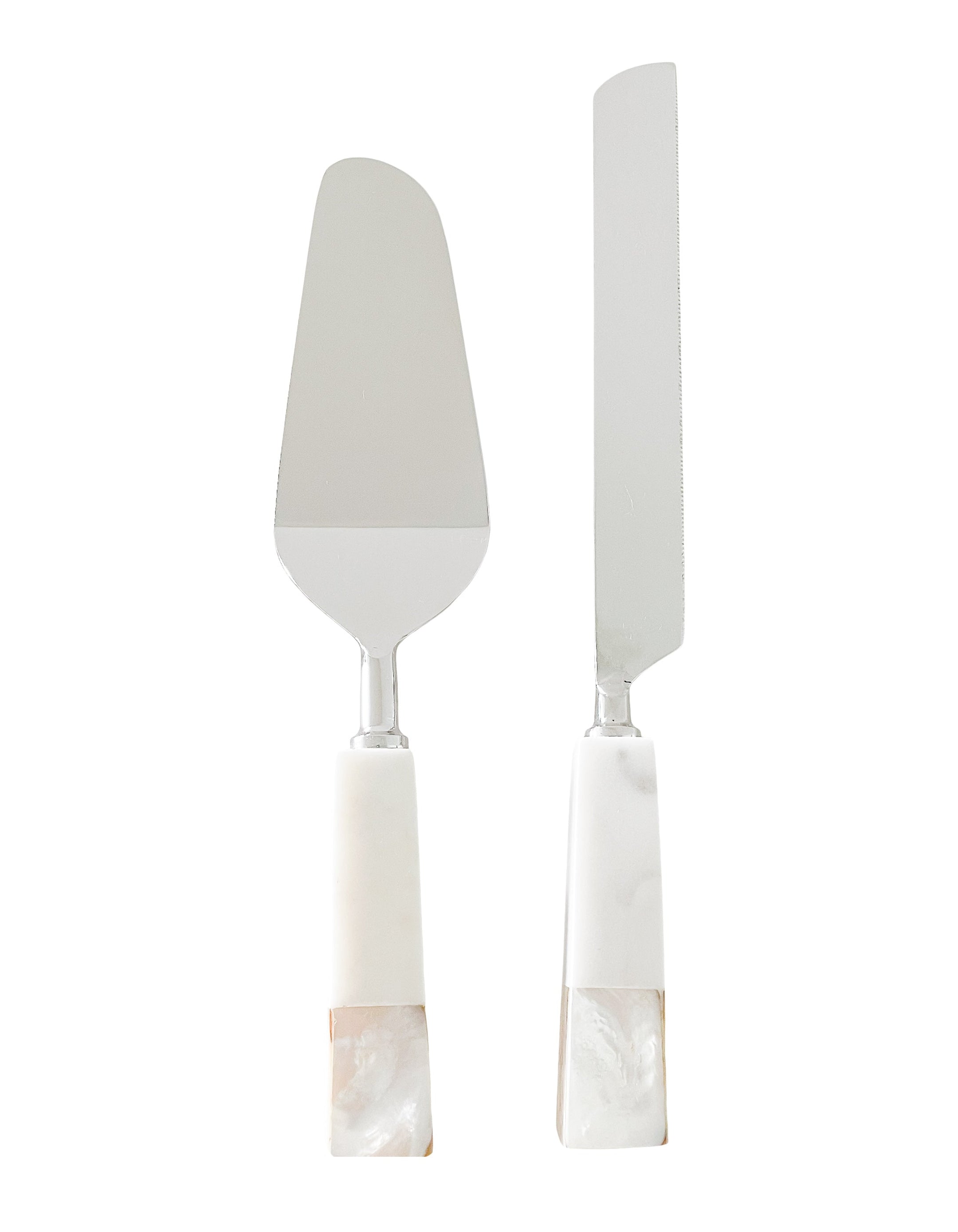 Buy Cake Knife Server Set with Mother of Pearl Inlay by Anaya by Anaya