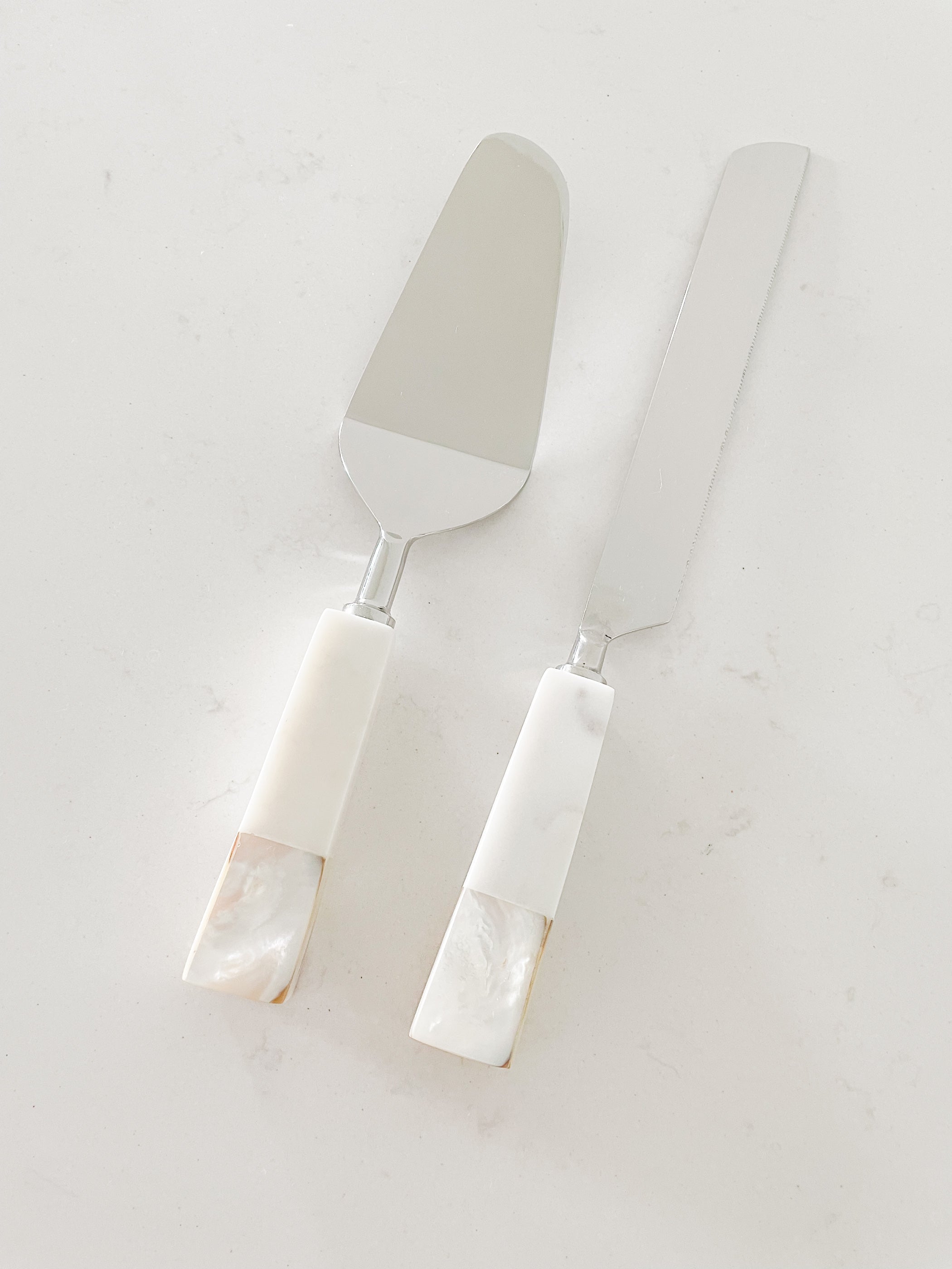 Buy Cake Knife Server Set with Mother of Pearl Inlay by Anaya by Anaya