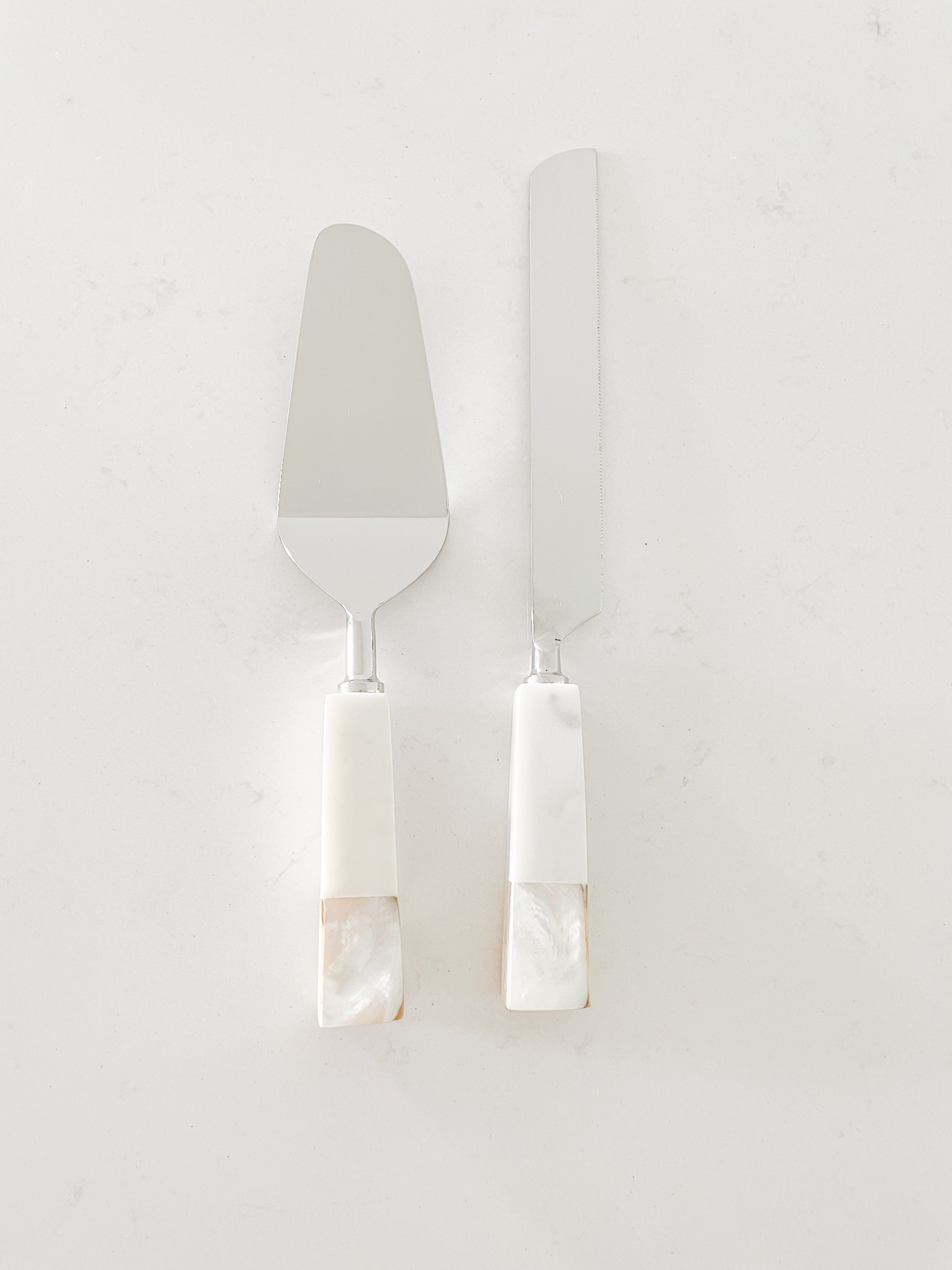 Cake Knife Server Set with Mother of Pearl Inlay by Anaya