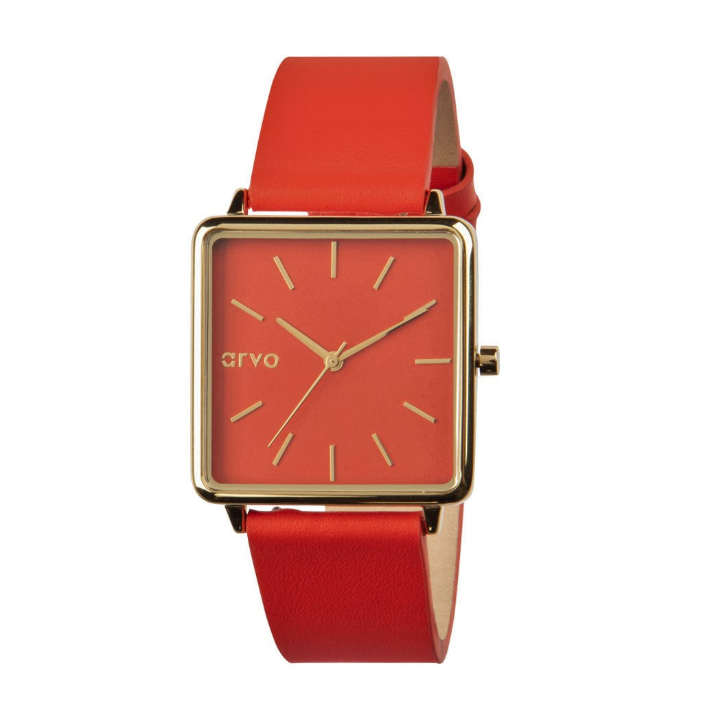 Arvo Time Squared Watch - Red