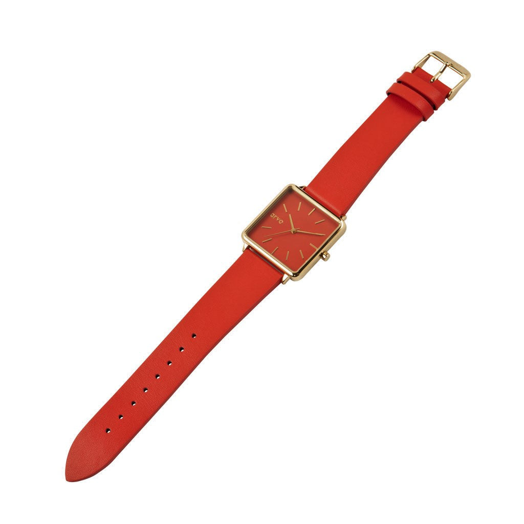 Arvo Time Squared Watch - Red