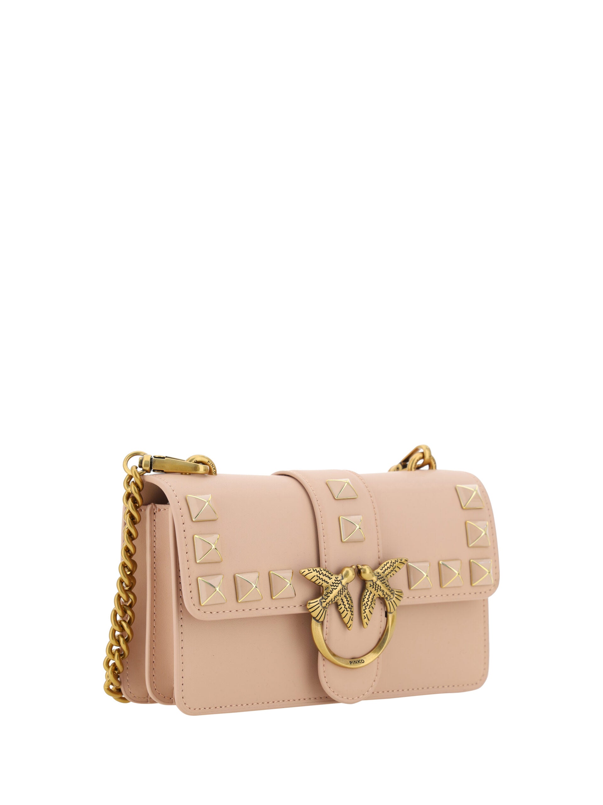Pink Leather Mini Love One Shoulder Bag