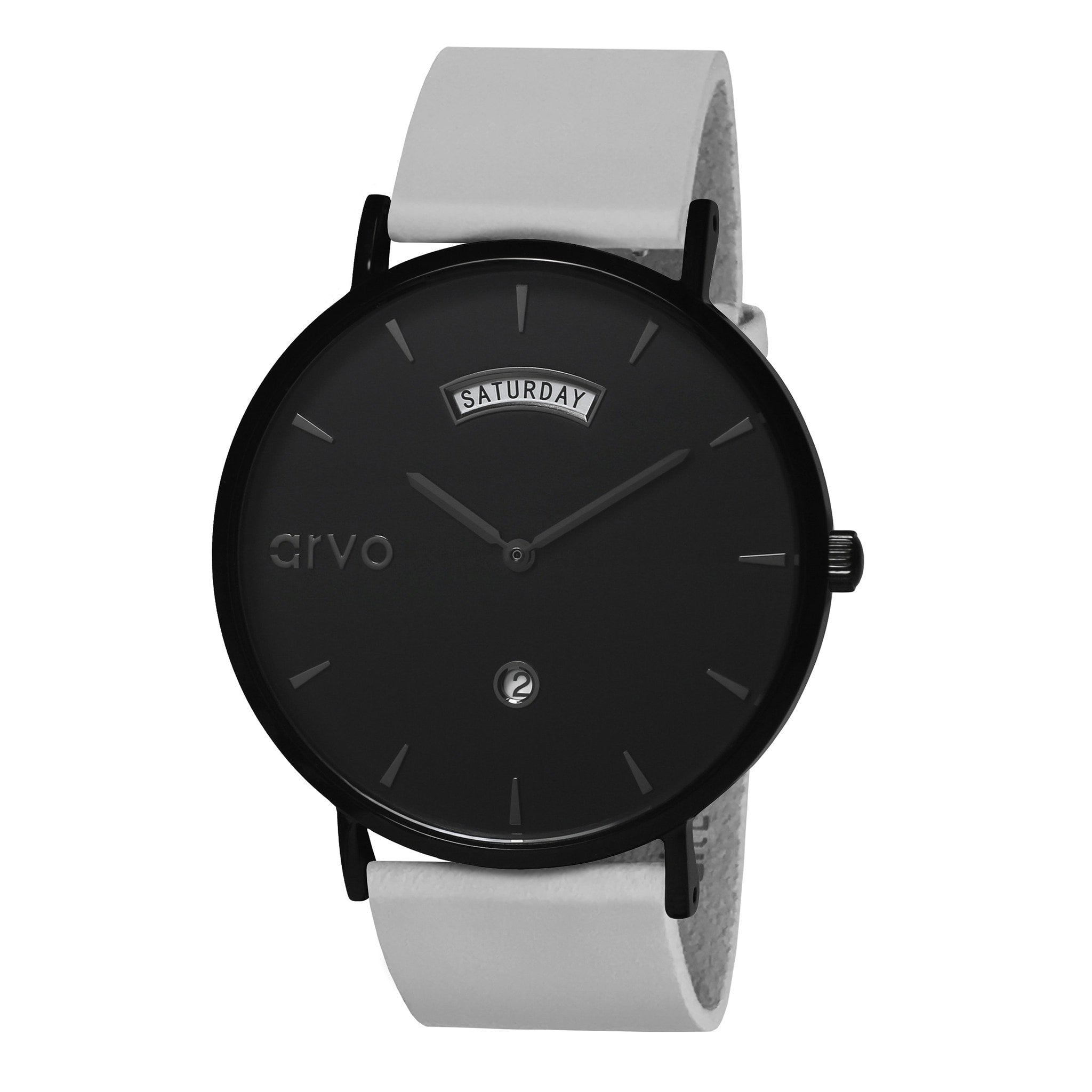 Arvo Black Awristacrat Watch - Gray Leather