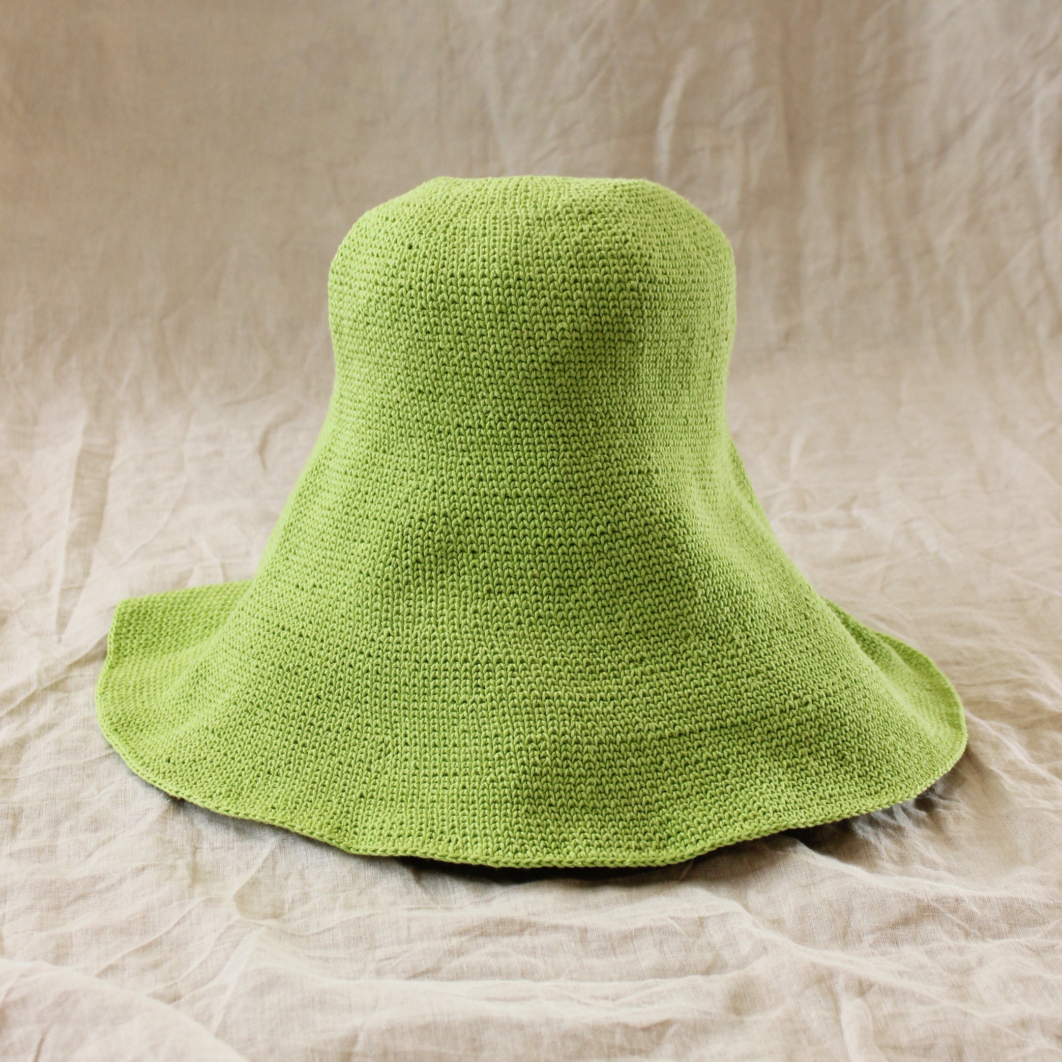 Buy BLOOM Crochet Sun Hat, in Lime Green by BrunnaCo