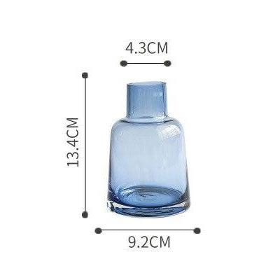 Buy Blue Gray Transparent Glass Vase by Faz