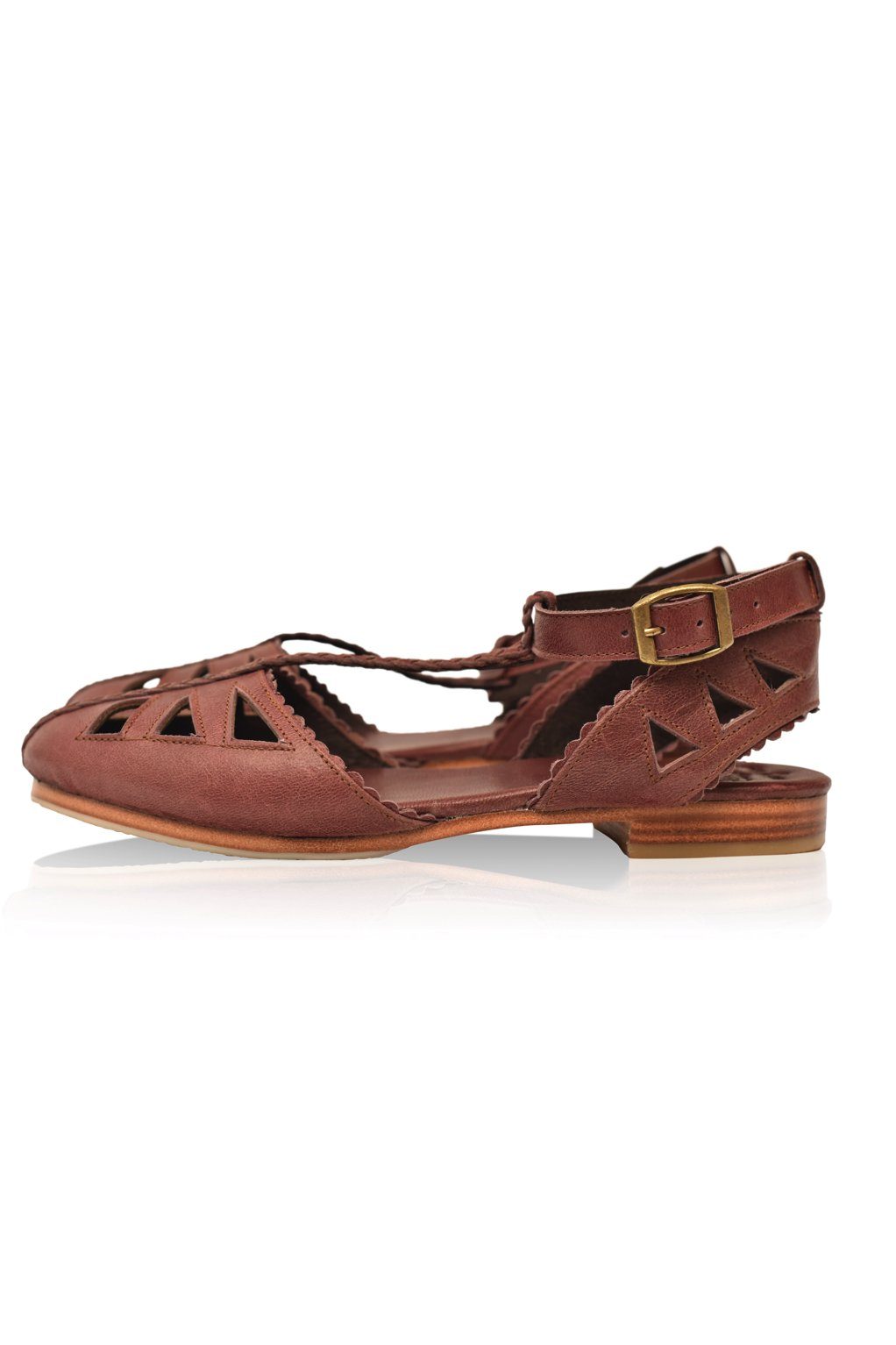 Buy Bounty T-strap Leather Sandals by ELF