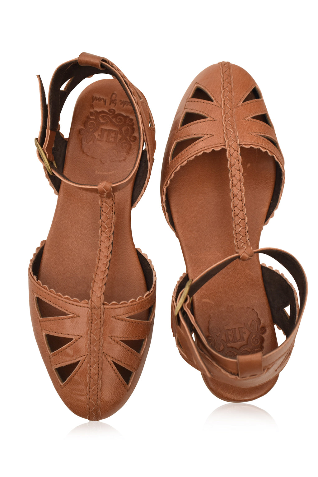 Buy Bounty T-strap Leather Sandals by ELF