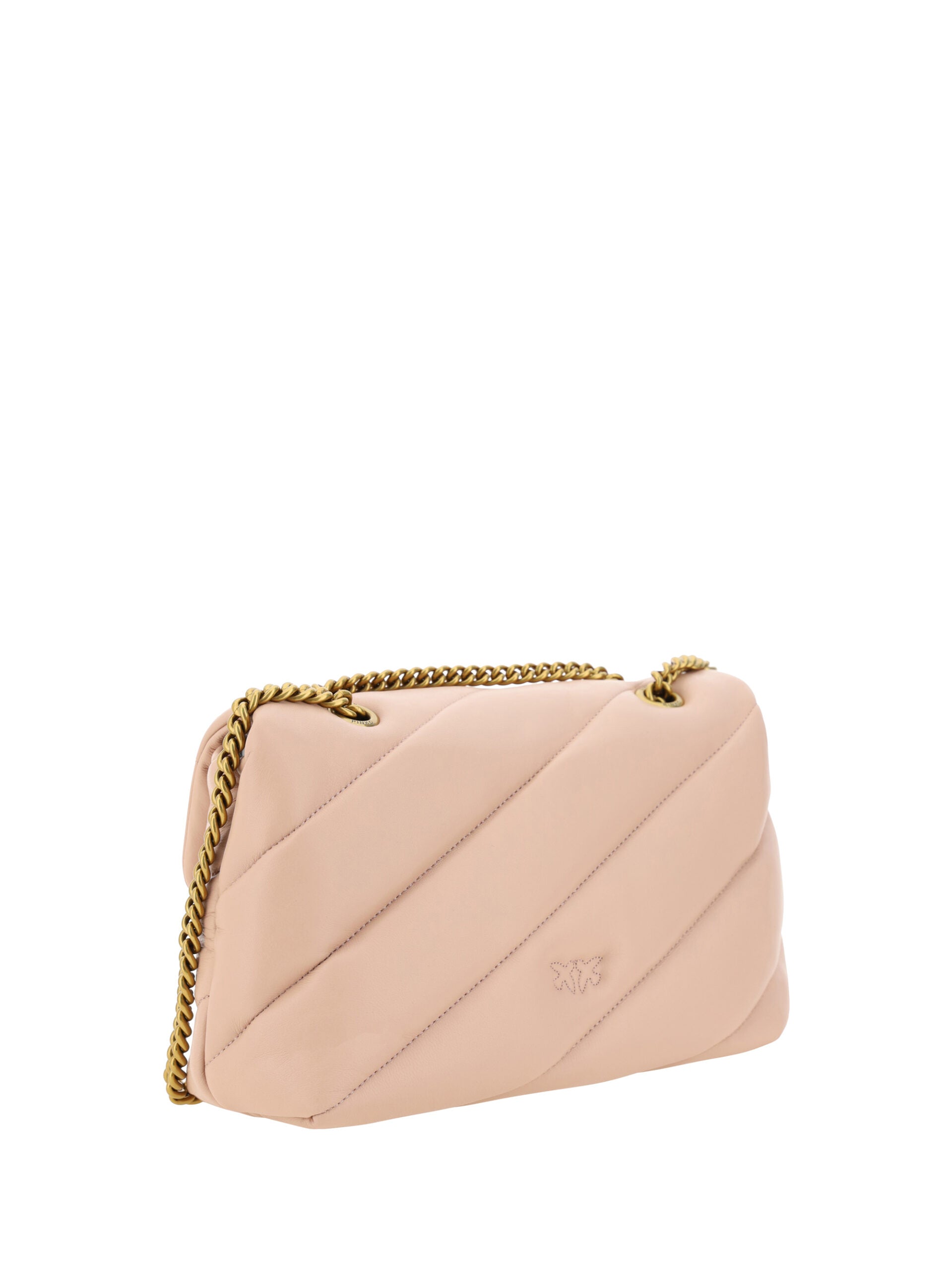 Pink Calf Leather Love Classic Shoulder Bag