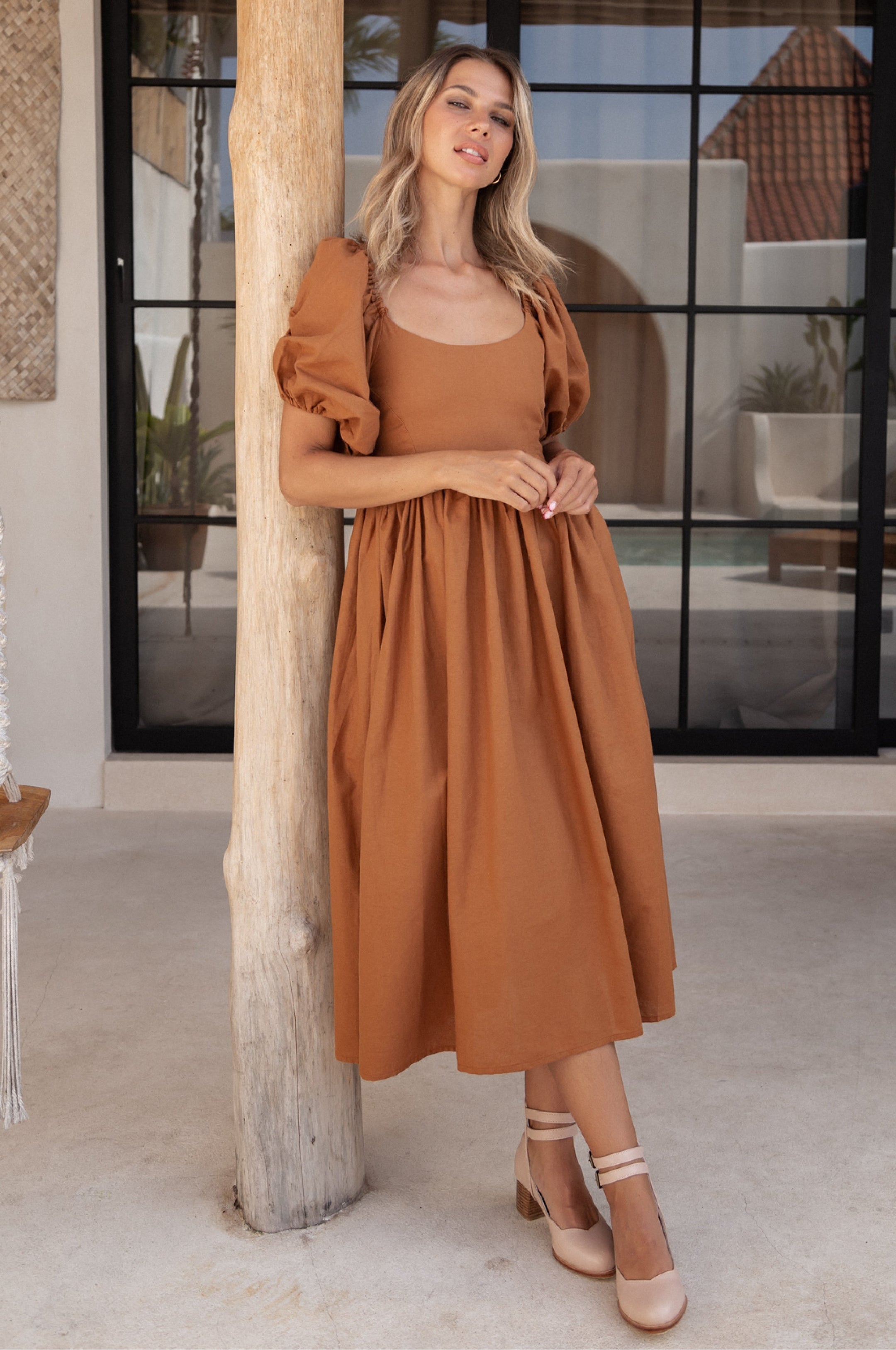 Buy Cherie Puff Sleeve Midi by ELF