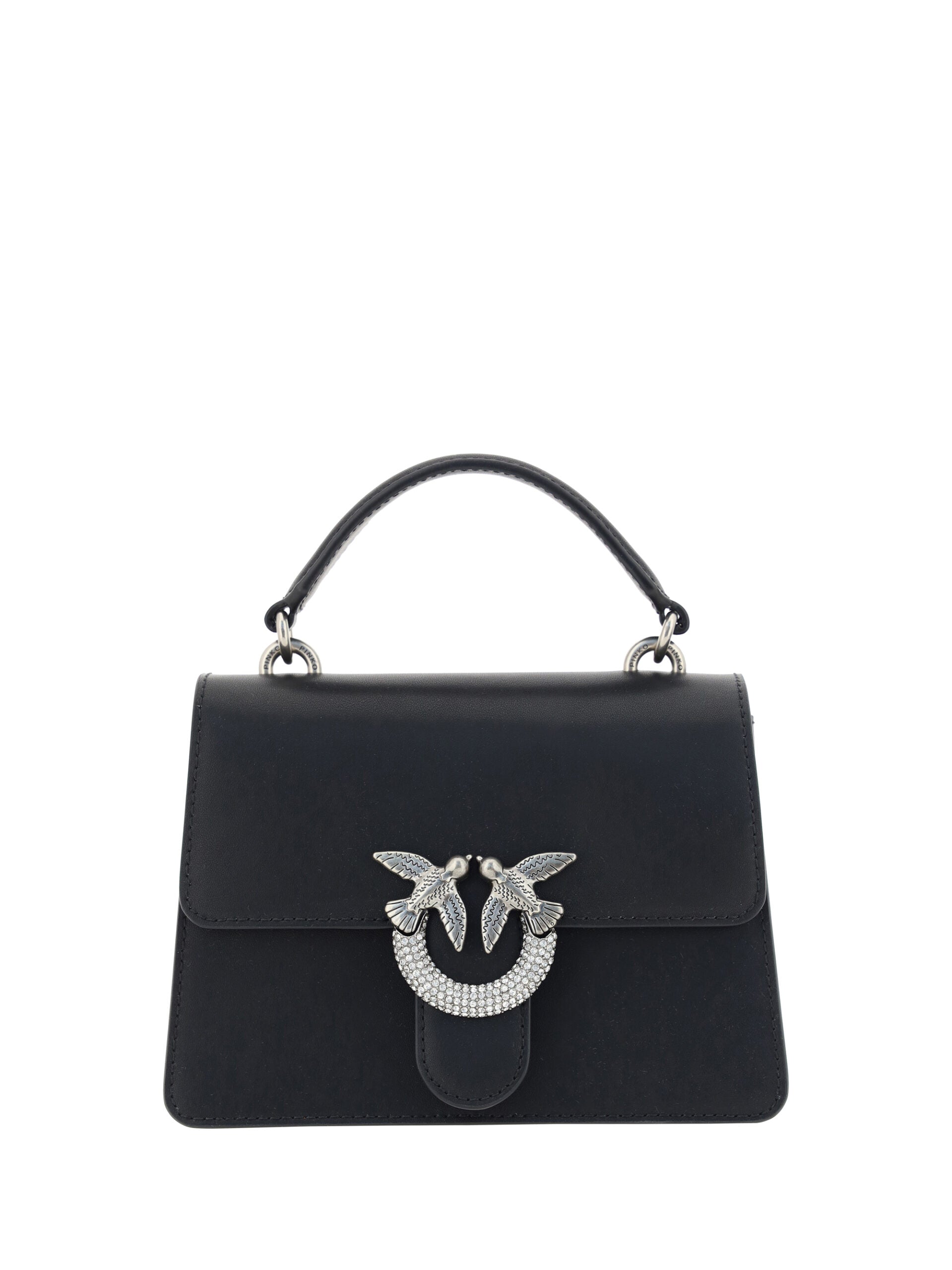 Black Calf Leather Love One Classic Handbag