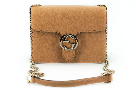 Gucci Orange Leather Dollar Interlocking G Crossbody Bag Gucci