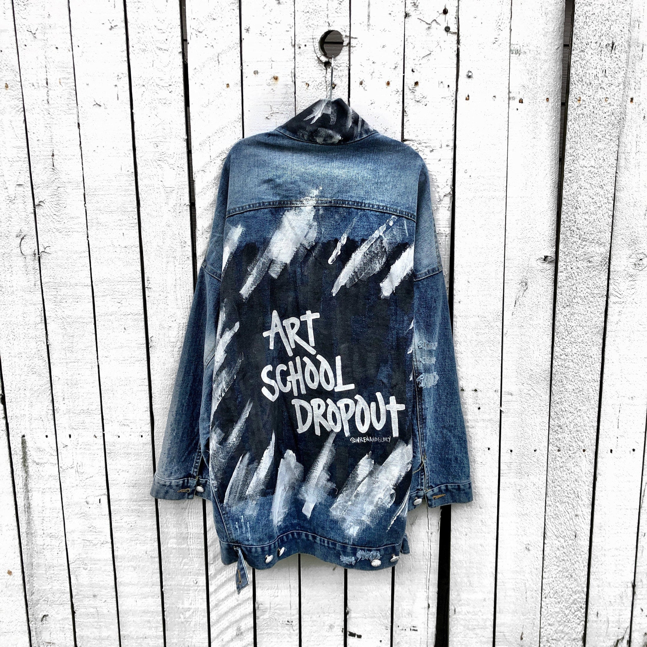 Buy DROPOUT' DENIM JACKET by Wren + Glory