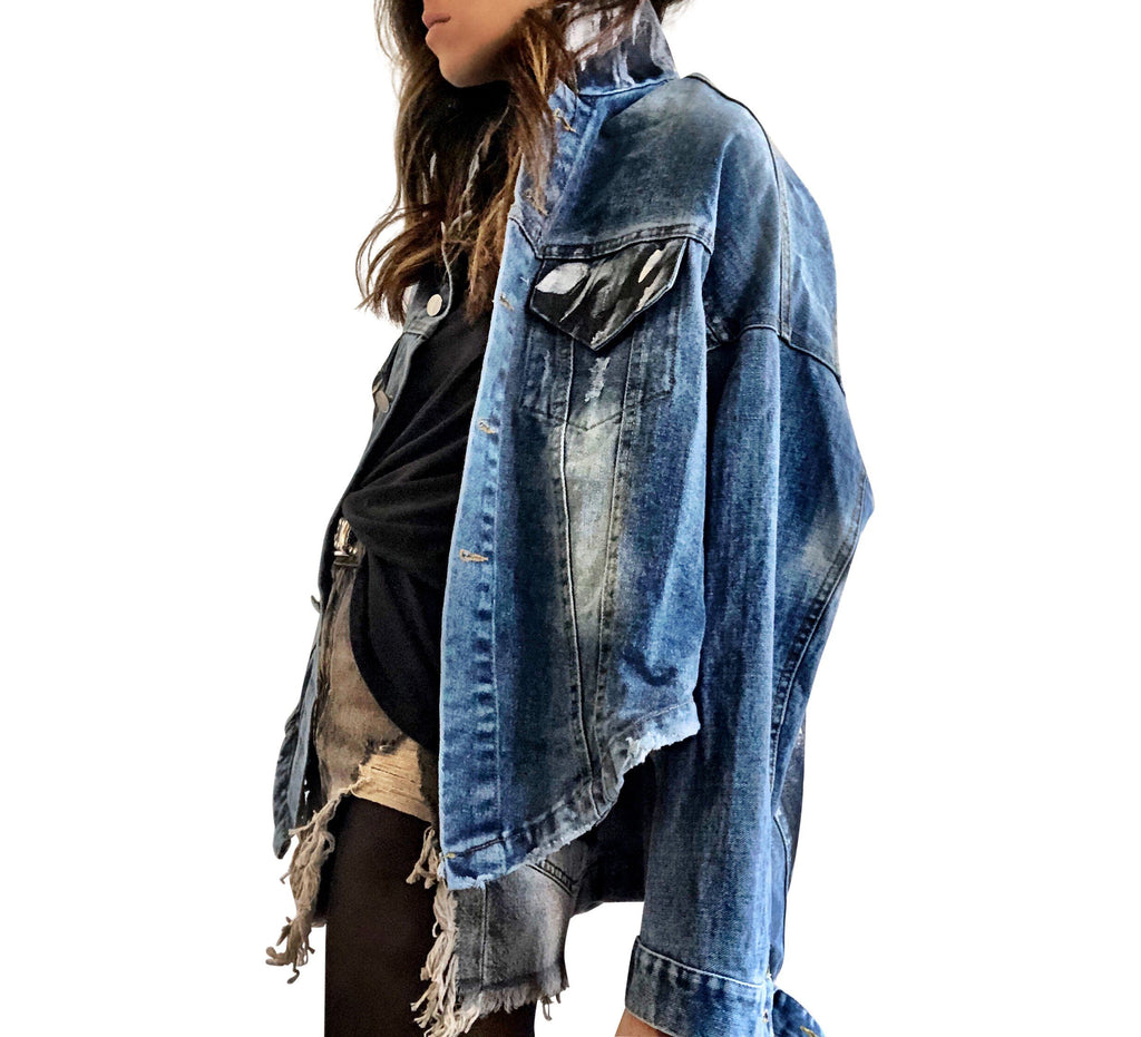 Buy DROPOUT' DENIM JACKET by Wren + Glory