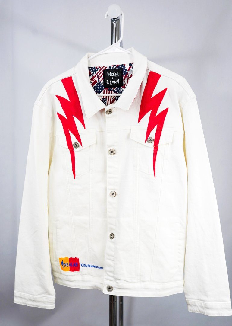 Buy GO THUNDER' DENIM JACKET by Wren + Glory