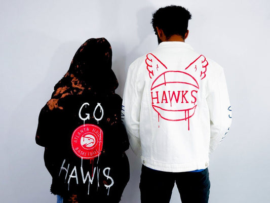 Buy GO HAWKS' DENIM JACKET by Wren + Glory