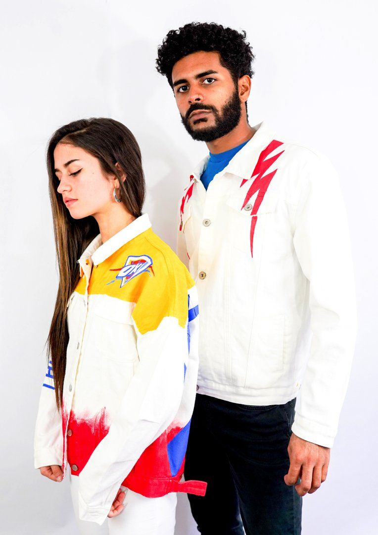 Buy GO THUNDER' DENIM JACKET by Wren + Glory