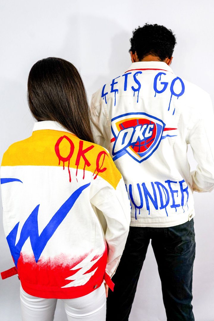 Buy GO THUNDER' DENIM JACKET by Wren + Glory