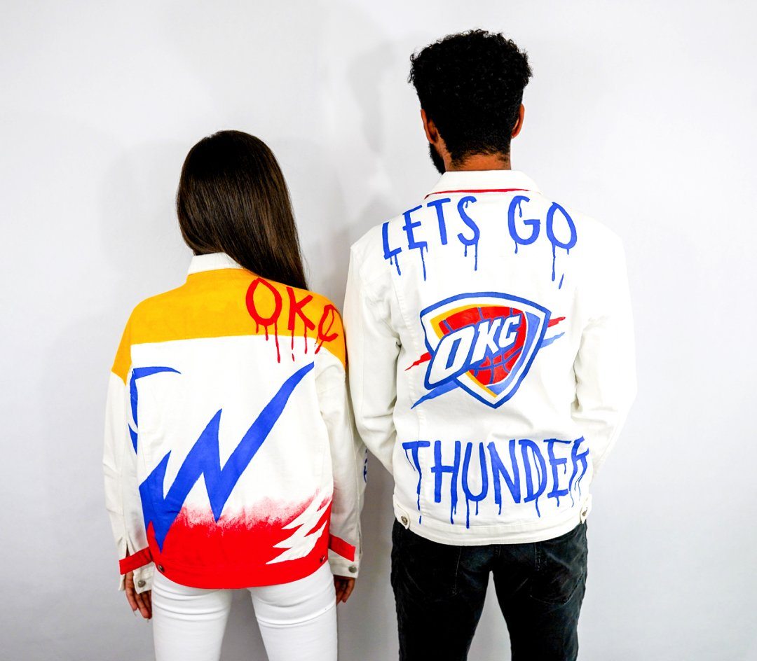 Buy GO THUNDER' DENIM JACKET by Wren + Glory