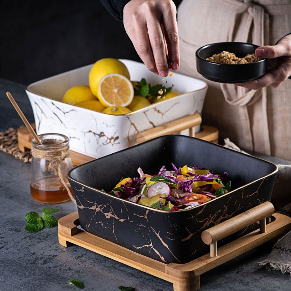Buy Nordic Marble Salad Bowl by WoodVenture™