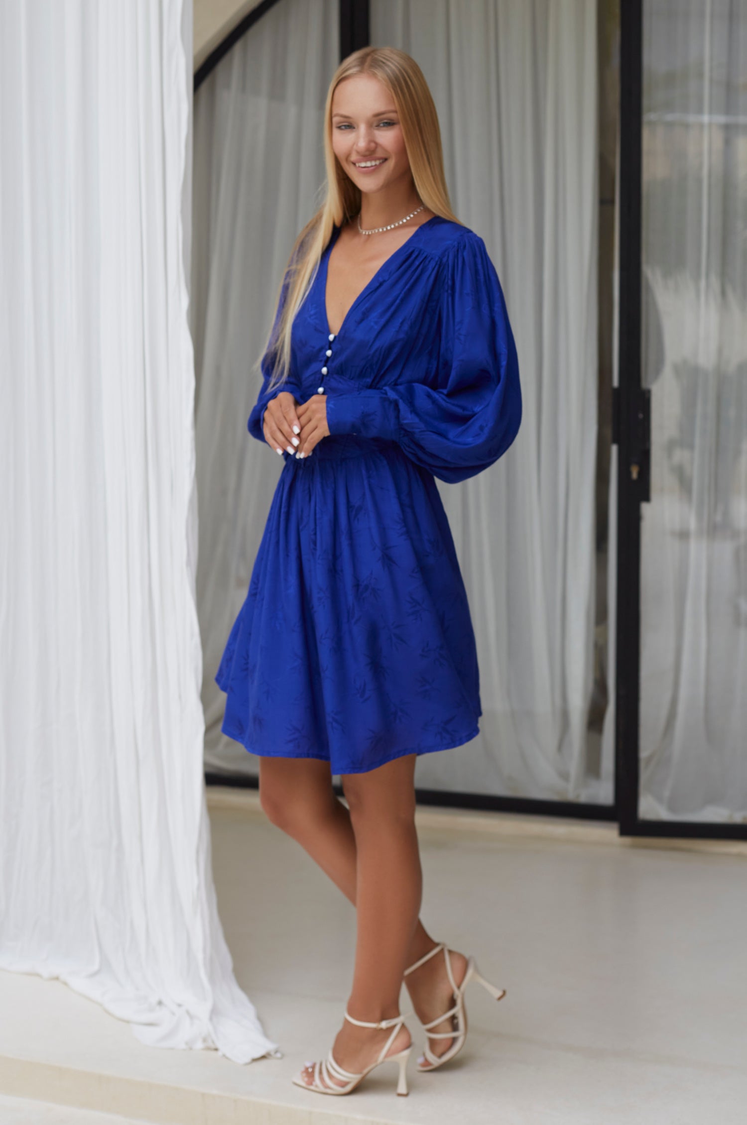 Buy Daphne Floaty Long Sleeve Mini Dress by ELF