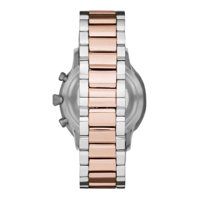 Silver and Bronze Steel Chronograph Watch