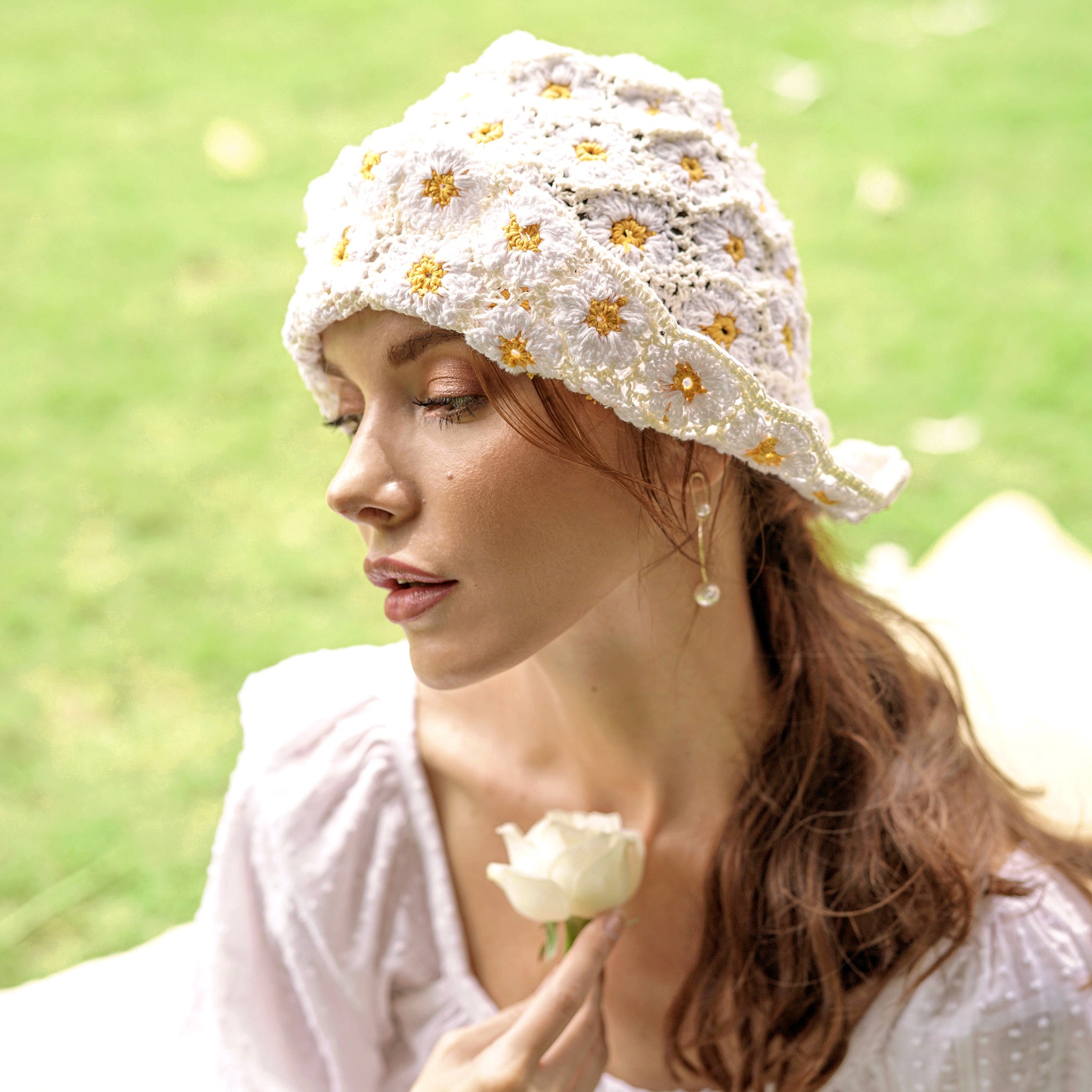Buy FLORA Crochet Hat, in Off White by BrunnaCo