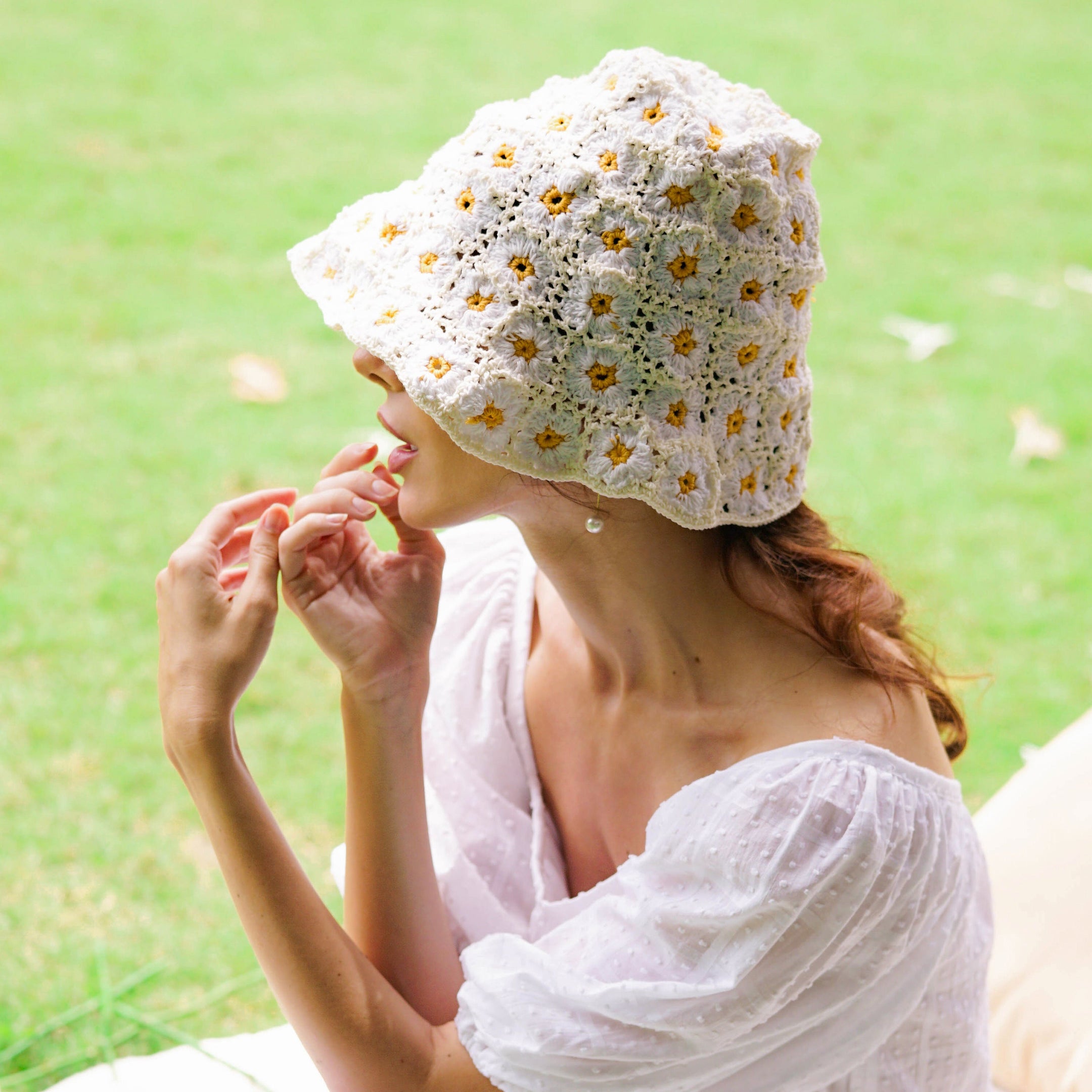 Buy FLORA Crochet Hat, in Off White by BrunnaCo