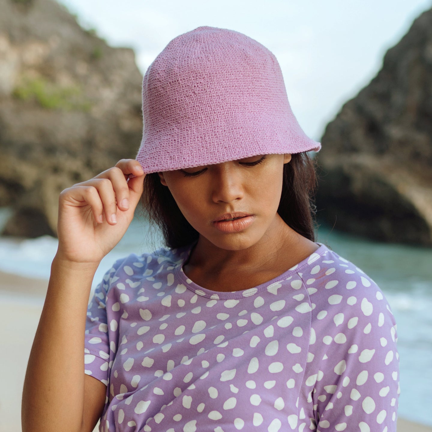 Buy FLORETTE Crochet Bucket Hat, in Lilac Purple by BrunnaCo