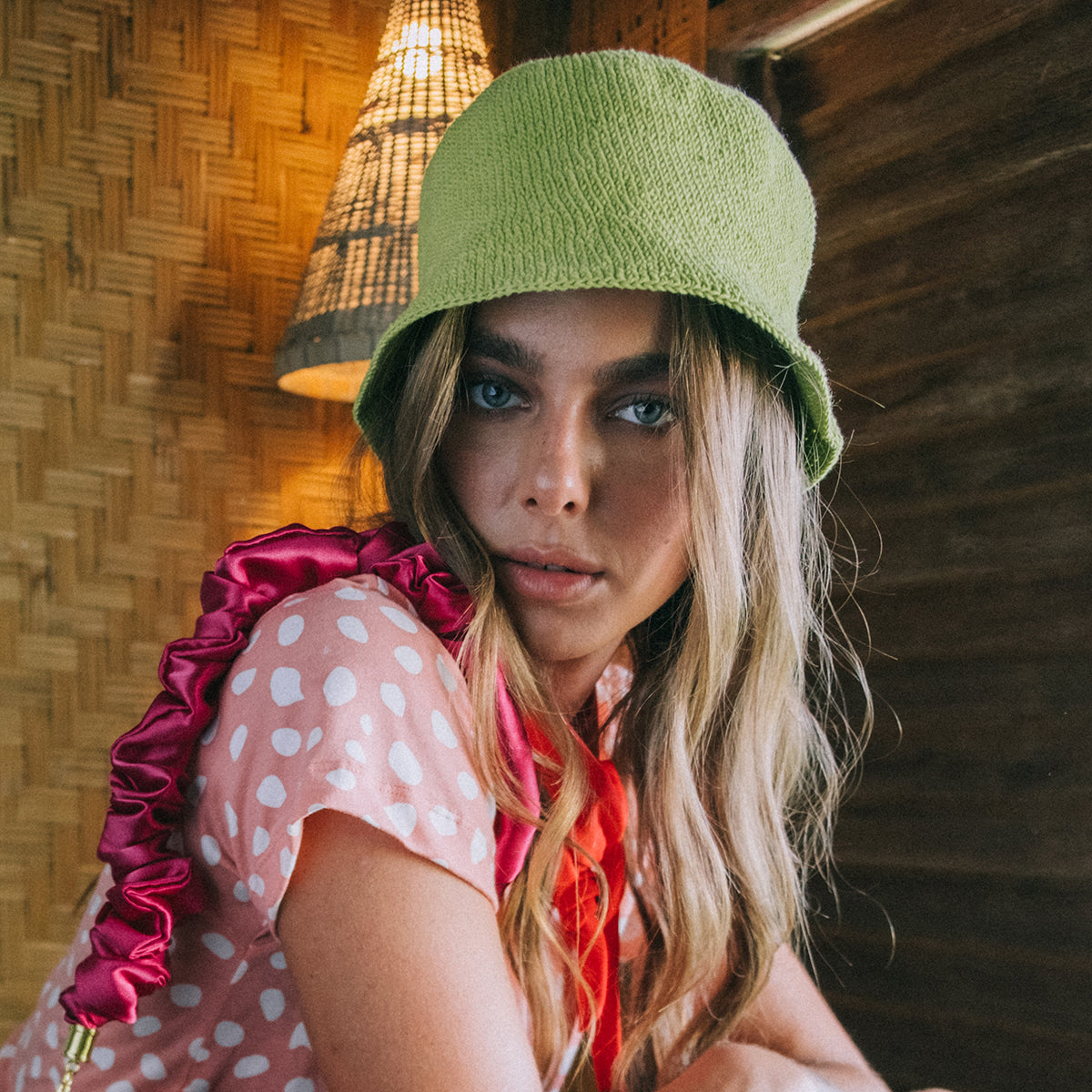 Buy FLORETTE Crochet Bucket Hat, in Lime Green by BrunnaCo