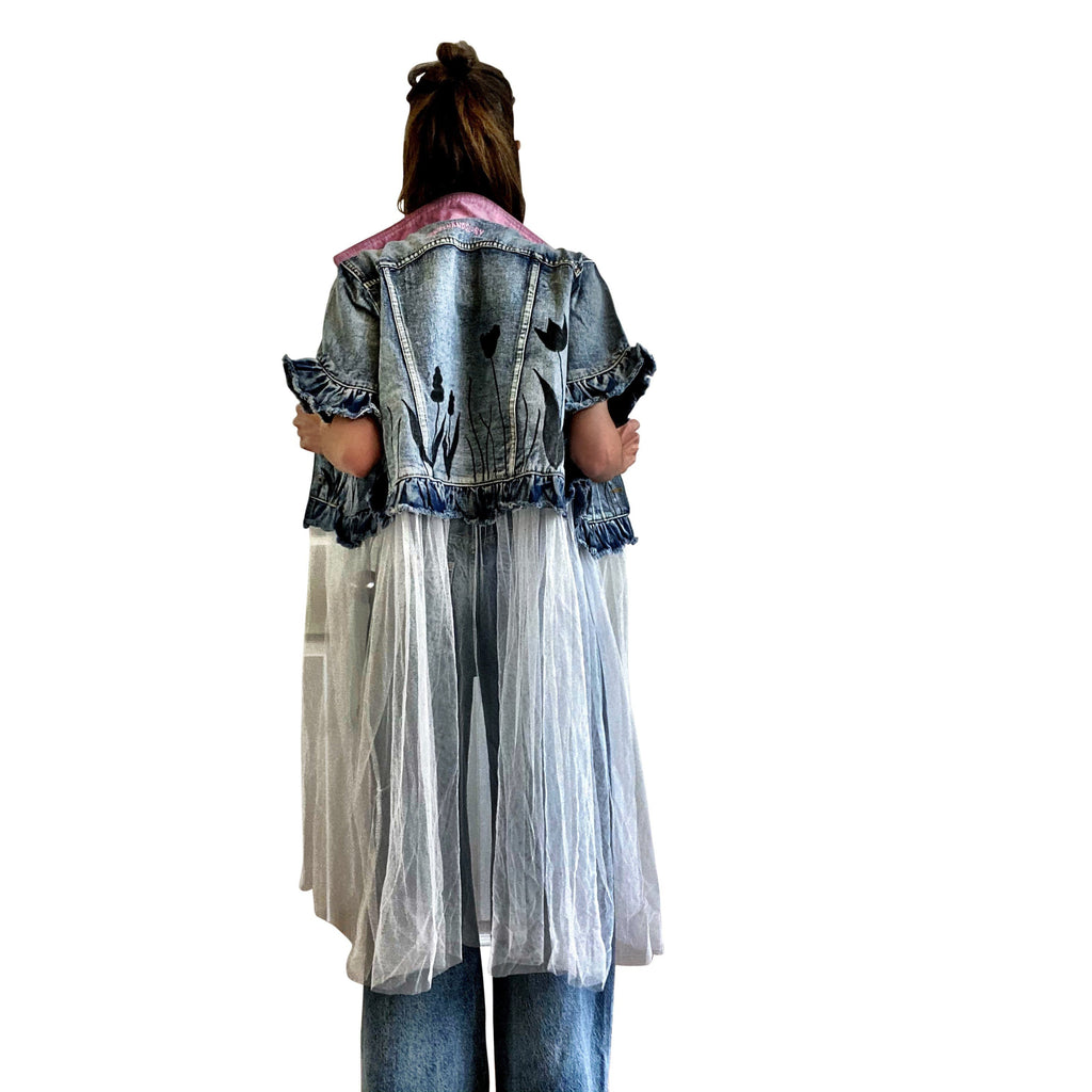 Buy FLORAL SHADOWS' DENIM JACKET by Wren + Glory