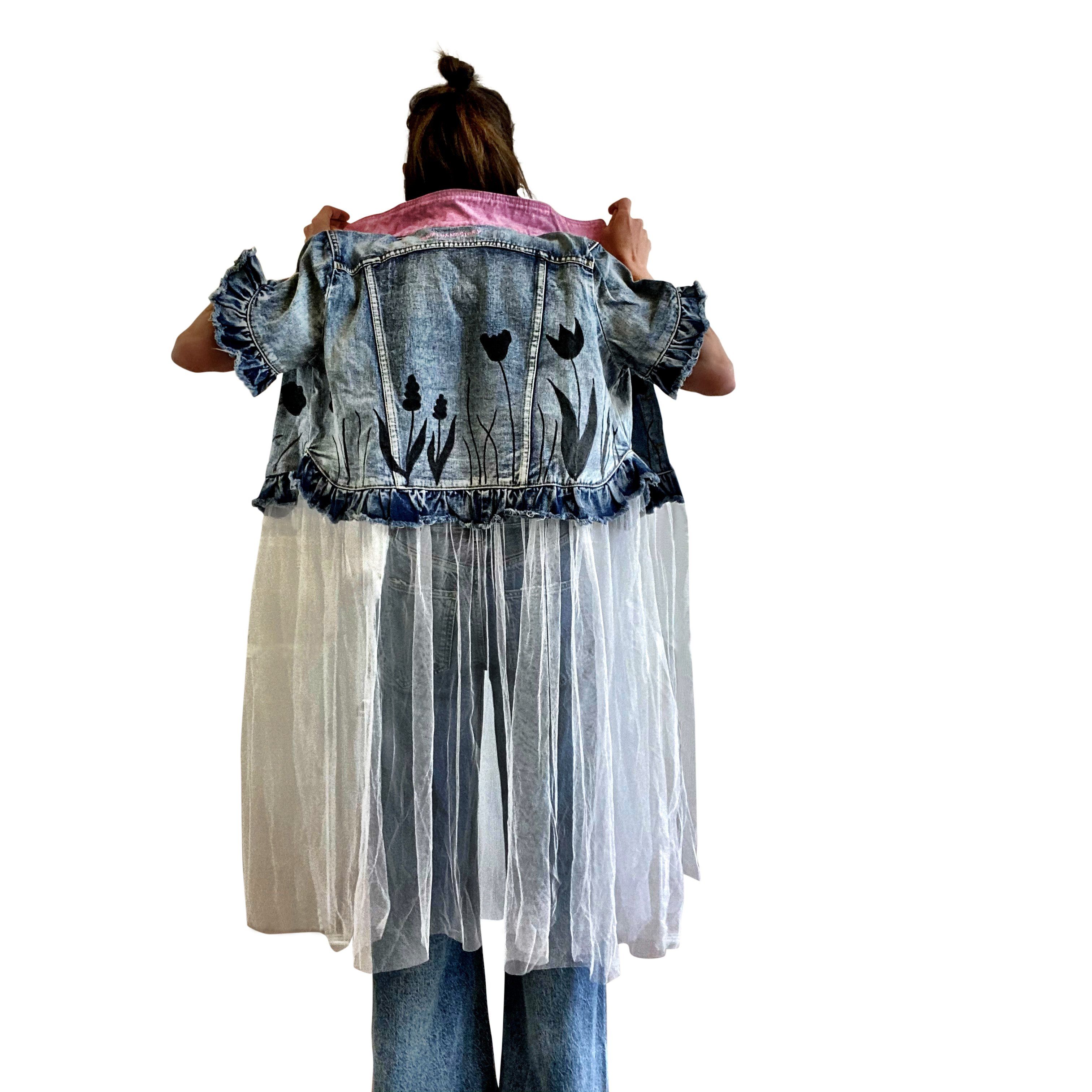 Buy FLORAL SHADOWS' DENIM JACKET by Wren + Glory