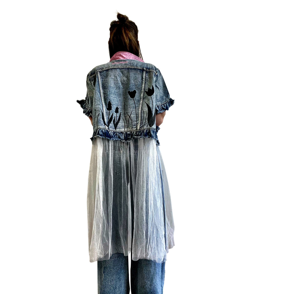 Buy FLORAL SHADOWS' DENIM JACKET by Wren + Glory