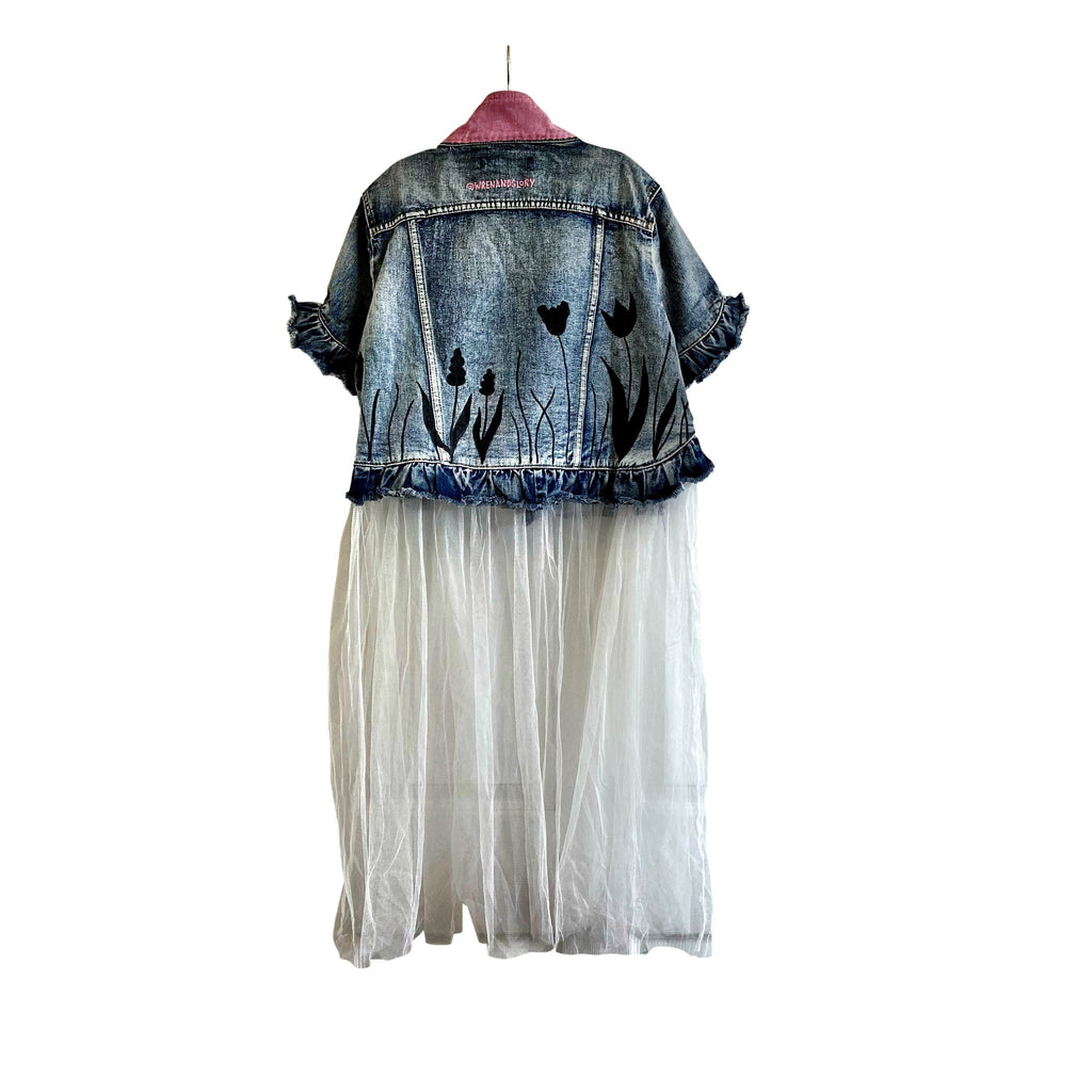 Buy FLORAL SHADOWS' DENIM JACKET by Wren + Glory